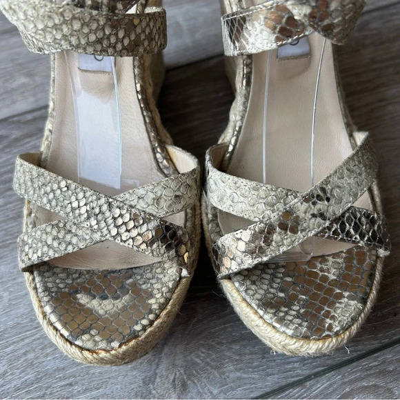 Jimmy  Choo Snakeskin Espadrilles Wedge Sandals - Picture 4 of 16